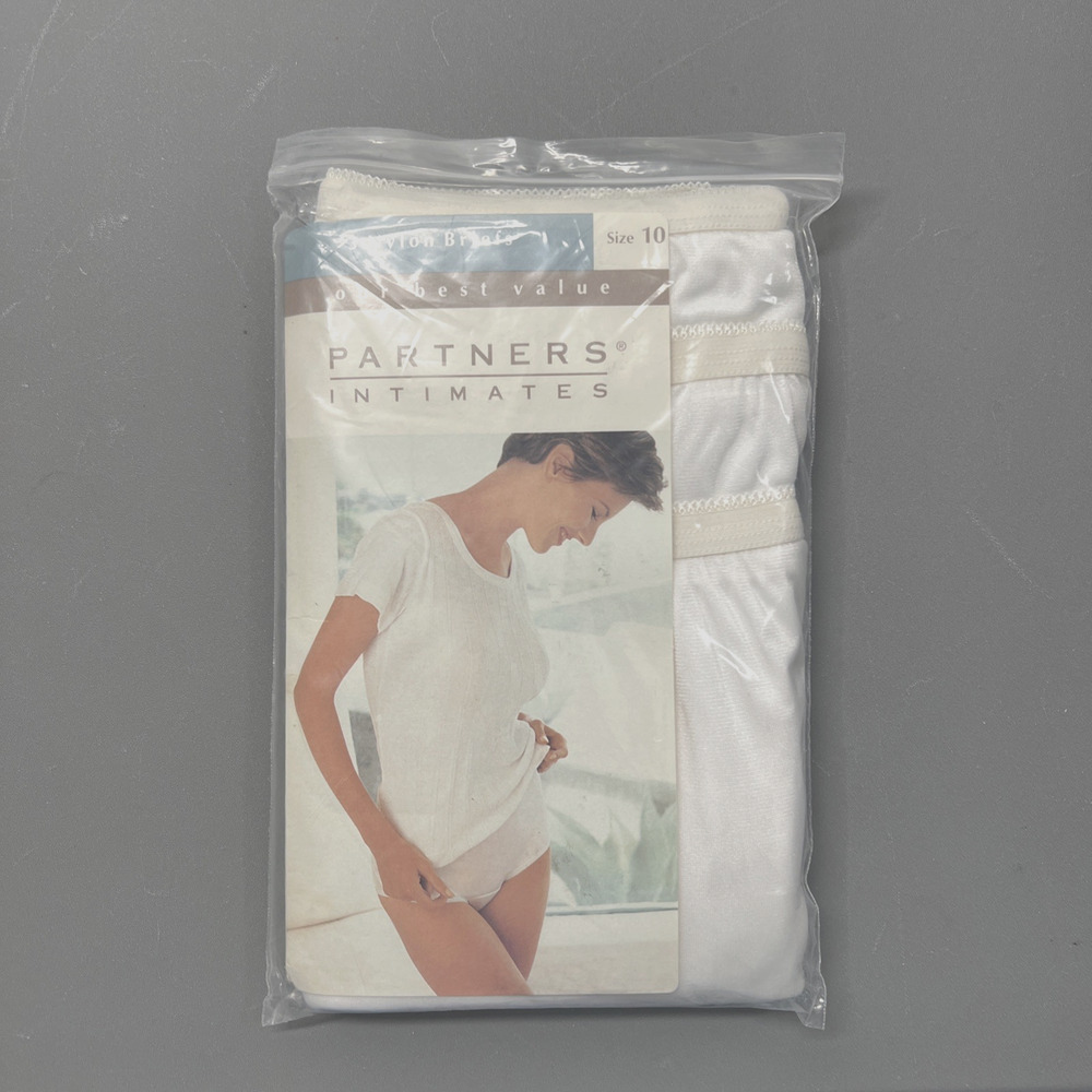 3 Pack Vintage Mervyn's Partners Intimate 100% Nylon Brief Panties Size 10